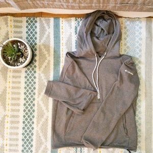 Columbia hoodie brown grey color